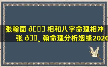 张翰面 🕊 相和八字命理相冲「张 🕸 翰命理分析姻缘2020结婚」